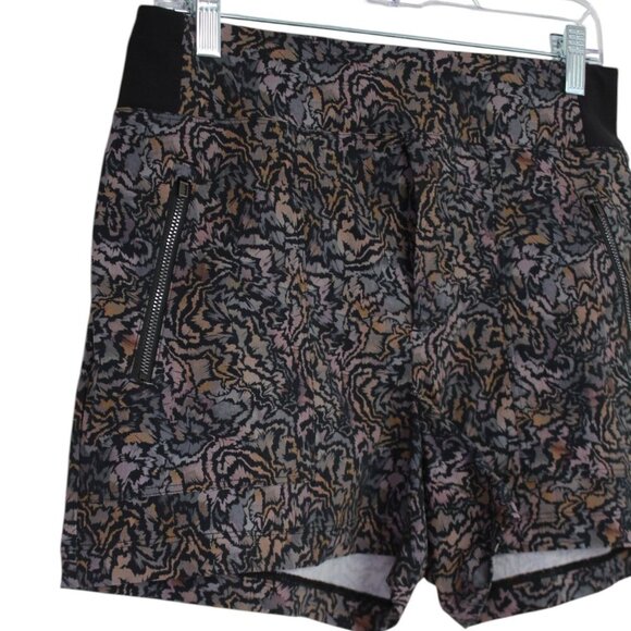 Athleta Activewear Multicolored Black Abstract Women's Short Size 8 - Picture 4 of 5